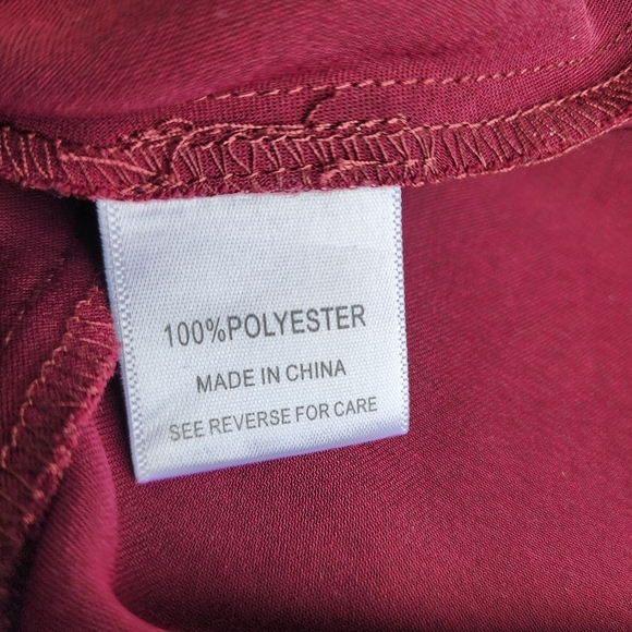 Lucy Paris Burgundy Red Wrap Dress Ruffle Apron Fit n Flare Flatter Women's XS - Picture 10 of 12